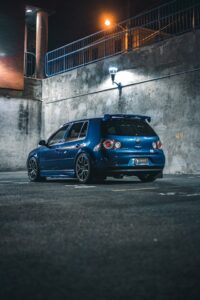 Blauwe auto