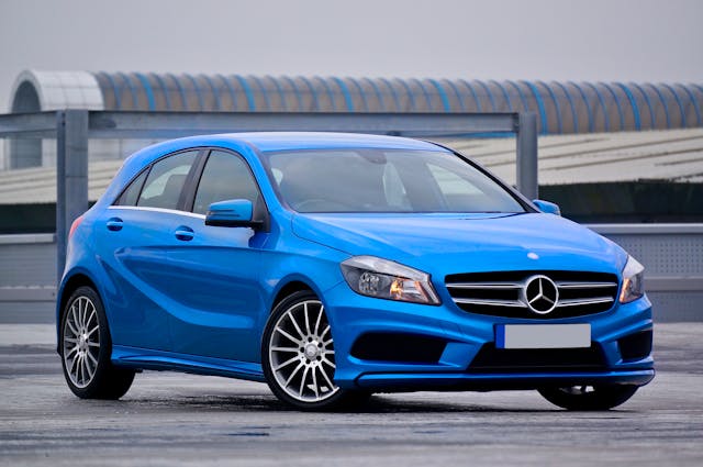 Blauwe auto